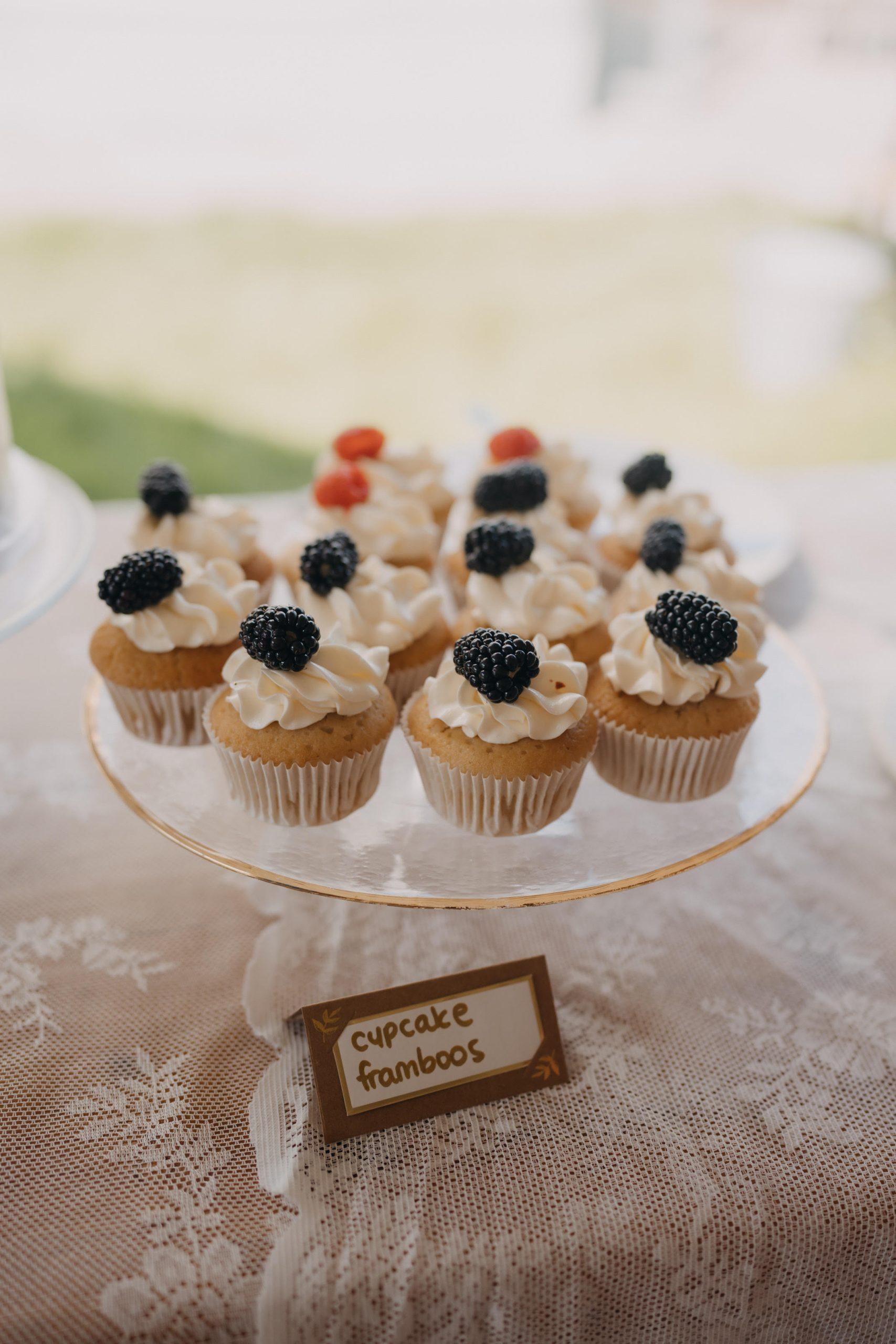 Mini cupcakes en taarten gepresenteerd tijdens een proeverij bij Bake My Day Groningen.